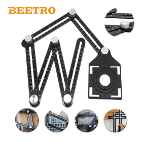 مسطرة BEETRO TC0485 المصنوعة من سبائك الألومنيوم متعددة الزوايا لثقوب البلاط