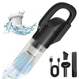 مكنسة كهربائية محمولة لاسلكية وقابلة لإعادة الشحن للسيارة مع شفط قوي