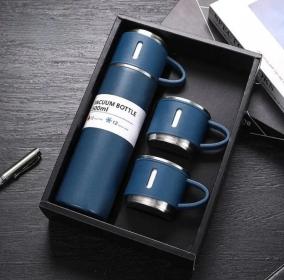 طقم أكواب من الفولاذ المقاوم للصدأ مزدوج الطبقة 500 مل--v