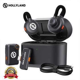 ميكروفون كرافات لاسلكي Hollyland Lark M2S Combo (جهاز استقبال كاميرا + جهاز استقبال USB-C + كابل Lightning)