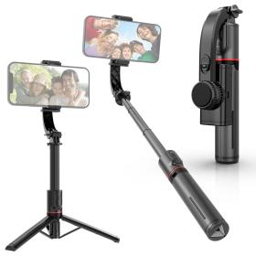 حامل هاتف وعصا سيلفي 3 في 1 مع ذراع تلسكوبي