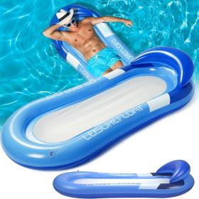 فرشة قابلة للنفخ للسباحة مزودة بمسند رأس لراحة مثالية.