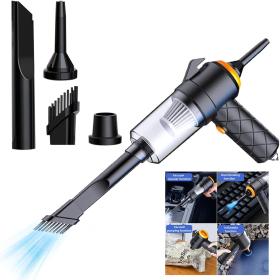 مكنسة يدوية 2 في 1 قابلة للشحن عبر USB – شفط قوي مع وظيفة النفخ لتنظيف سريع ومتنقل