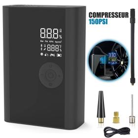 جهاز نفخ عجلات صغير الحجم وقابل لإعادة الشحن بضغط يصل إلى 150PSI، مثالي للسيارات والدراجات.