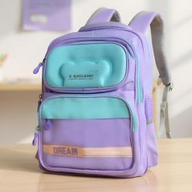 محفظة ظهر مدرسية للأطفال بلون بنفسجي مريح للظهر