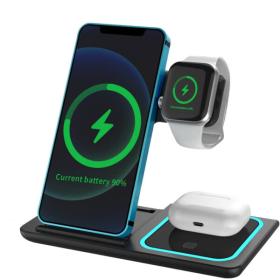 شاحن لاسلكي 3 في 1 للهاتف والأجهزة الإلكترونية