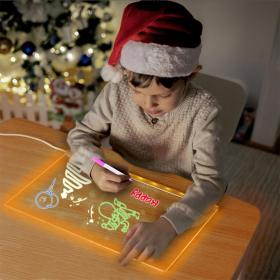 لوحة رسم LED ملونة مع 4 أقلام بحجم 30x20 سم