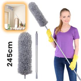 أداة تنظيف مرنة برأس مايكروفايبر قابل للغسل تصل إلى الزوايا البعيدة