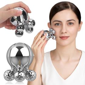 أداة تدليك يدوية للوجه والجسم بتقنية الرول 4D ودوران 360°