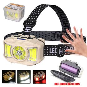 مصباح رأس LED قابل للشحن بخاصية الاستشعار و5 أوضاع إضاءة