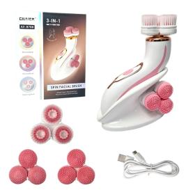 فرشاة تنظيف البشرة الكهربائية 3 في 1 بشحن USB