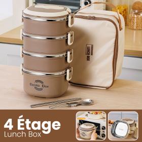 علبة طعام 4 طبقات من الفولاذ المقاوم للصدأ 316 مع حقيبة حرارية للحفاظ على الحرارة