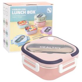 علبة طعام للأطفال من الفولاذ المقاوم للصدأ 1000 مل مع 3 أقسام لتقسيم الوجبات