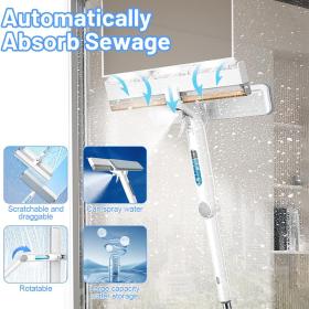 منظف زجاج قابل للتمدد 3 في 1 برشاش ومسّاحة مطاطية