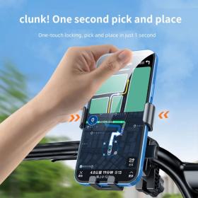 حامل هاتف للدراجات يدور 360° وقابل للتعديل لتثبيت آمن وسهل.