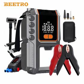 جهاز تشغيل بطارية السيارة مع منفاخ وإضاءة LED – أداة طوارئ 4 في 1 متعددة الاستخدام