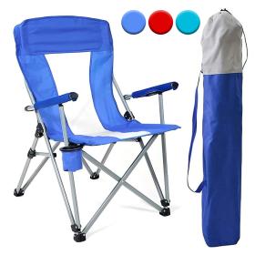 كرسي تخييم قابل للطي خفيف ومتين مزود بحامل أكواب.