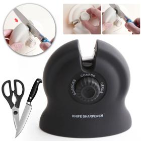 أداة شحذ 3 في 1 للسكاكين والمقصات بتصميم دوّار عملي وسهل الاستخدام.