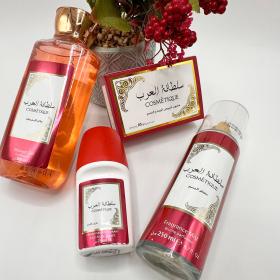 مجموعة سلطانة لمستحضرات التجميل جل الاستحمام والصابون والرذاذ ومزيل العرق