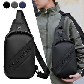 حقيبة صدر كاجوال للرجال باللون الأسود مع حزام كتف LX068 - أسود