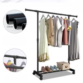 خزانة ملابس متنقلة ذات قضبان مزدوجة قابلة للتمديد بارتفاع قابل للتعديل مع 4 عجلات V6