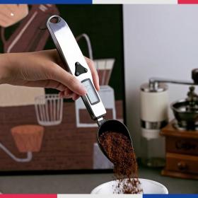 ملعقة قياس 500 جرام - 0.1 جرام، ميزان مطبخ رقمي LCD محمول من الفولاذ المقاوم للصدأ