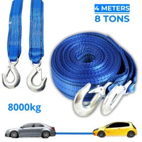 حبل سحب 8 طن بطول 4 متر مع خطافين للسيارات