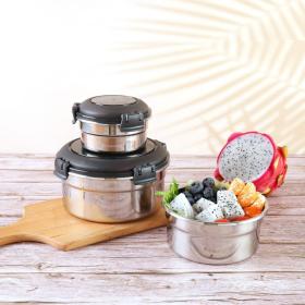 حاويات طعام من الستانلس ستيل قابلة للتكديس