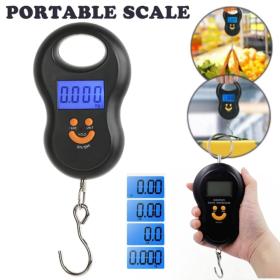 ميزان رقمي للأمتعة وخطاف الصيد بسعة 50 كجم