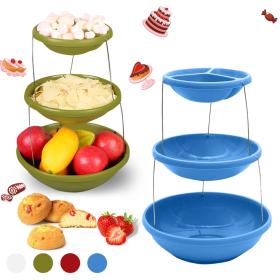 وعاء ملتوي قابل للطي بثلاث طبقات للصلصات والحلويات