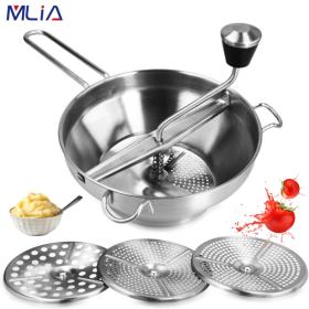 مطحنة البطاطس المصنوعة من الفولاذ المقاوم للصدأ ذات 3 أقراص طحن