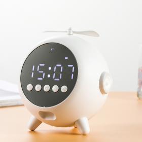 ساعة منبه رقمية قابلة لإعادة الشحن مع مكبر صوت محمول بتقنية البلوتوث 5.0