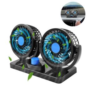 مروحة سيارة كهربائية مزدوجة بسرعتين ودوران 360 درجة